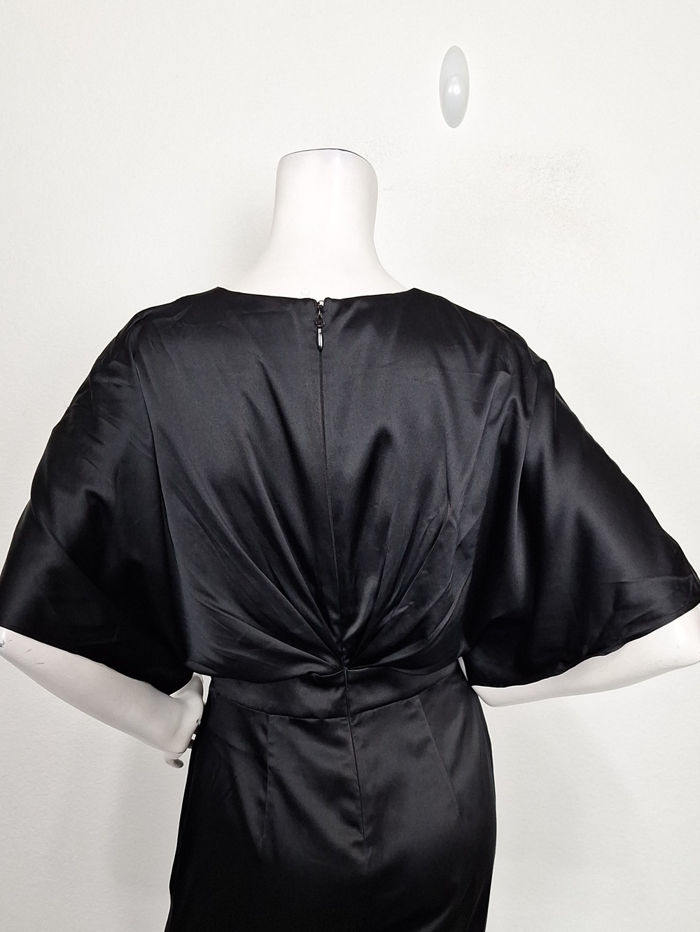 bebe Black Satin Wide-Leg Jumpsuit - Picture 7 of 13